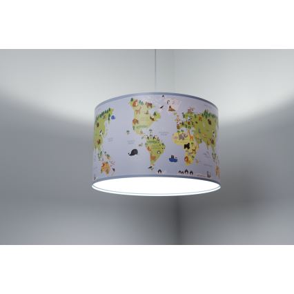 Hängande ljuskrona med textilsladd för barn SWEET DREAMS 1xE27/60W/230V diameter 30 cm