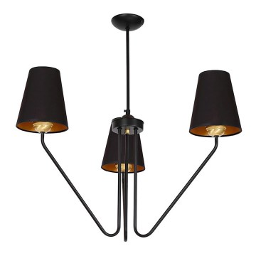 Hängande Ljuskrona VICTORIA 3xE27/60W/230V svart