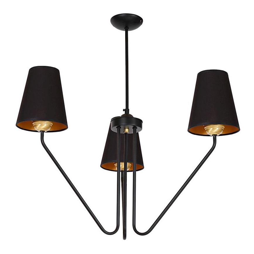 Hängande Ljuskrona VICTORIA 3xE27/60W/230V svart