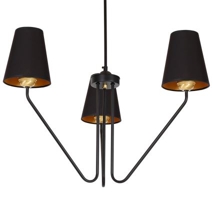 Hängande Ljuskrona VICTORIA 3xE27/60W/230V svart
