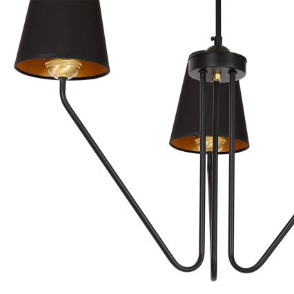 Hängande Ljuskrona VICTORIA 3xE27/60W/230V svart