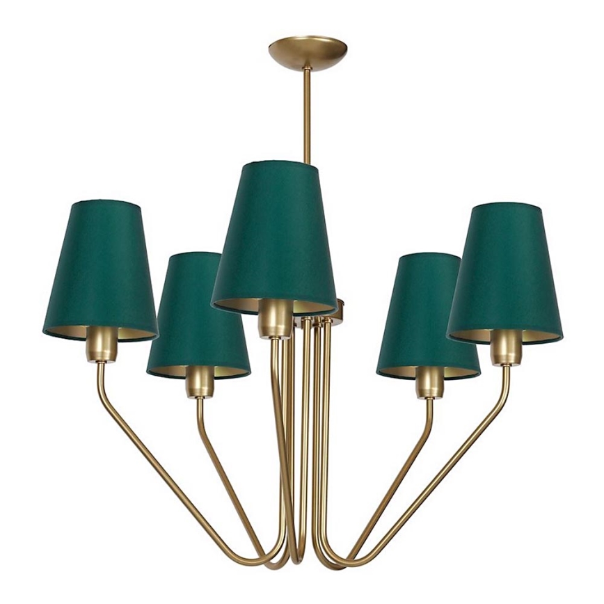 Hängande Ljuskrona VICTORIA 5xE27/60W/230V grön