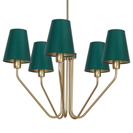 Hängande Ljuskrona VICTORIA 5xE27/60W/230V grön