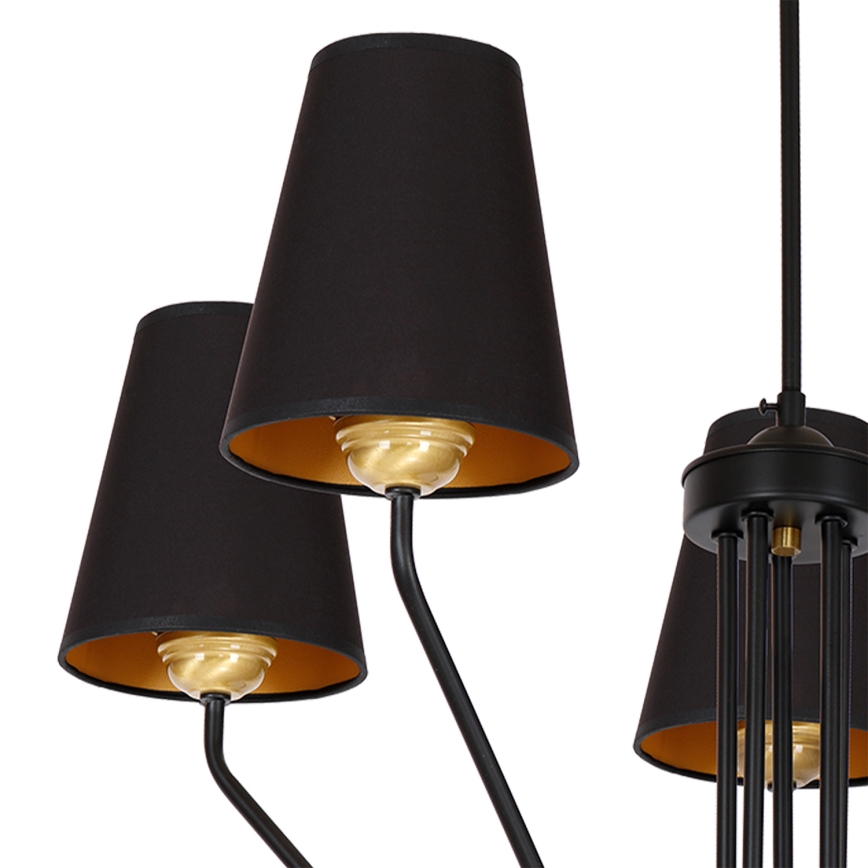 Hängande Ljuskrona VICTORIA 5xE27/60W/230V svart