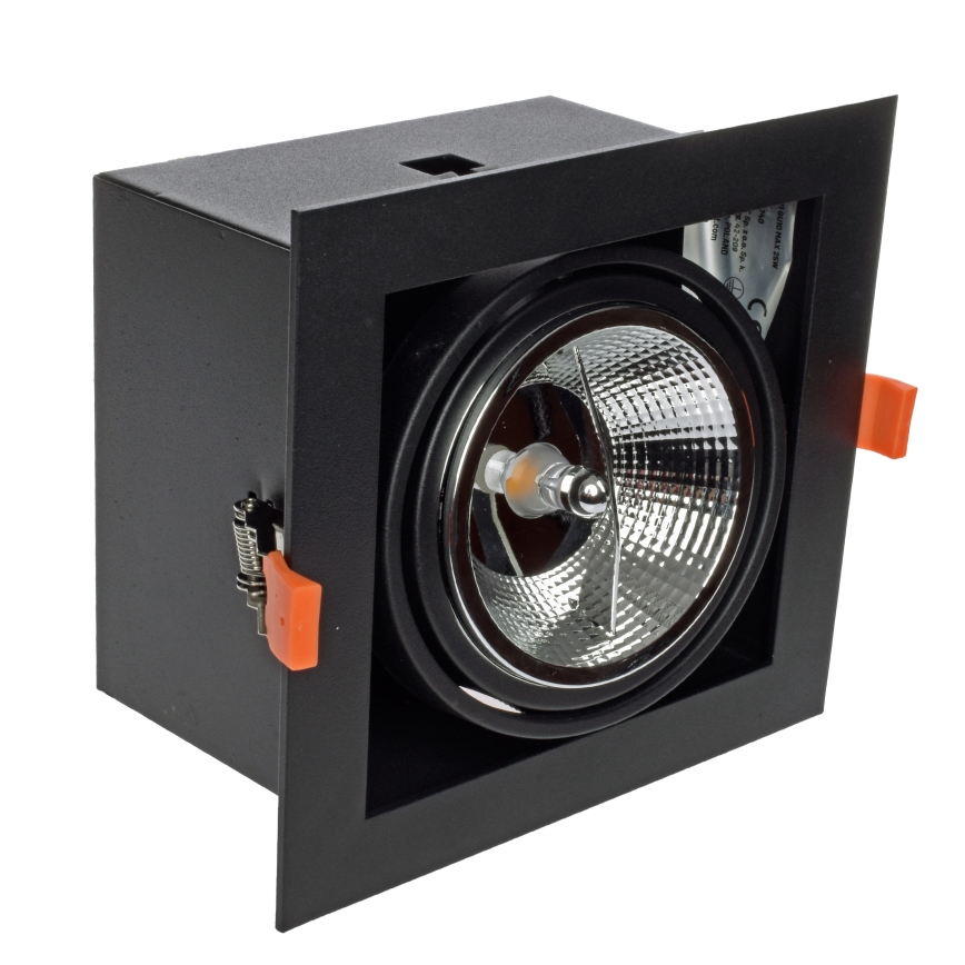 Hängande Takbelysning PLAZA AR111 1xGU10/12W/230V svart
