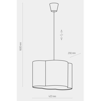 Hängande takkrona på ett snöre för barn  CLOUD 1xE27/25W/230V blå