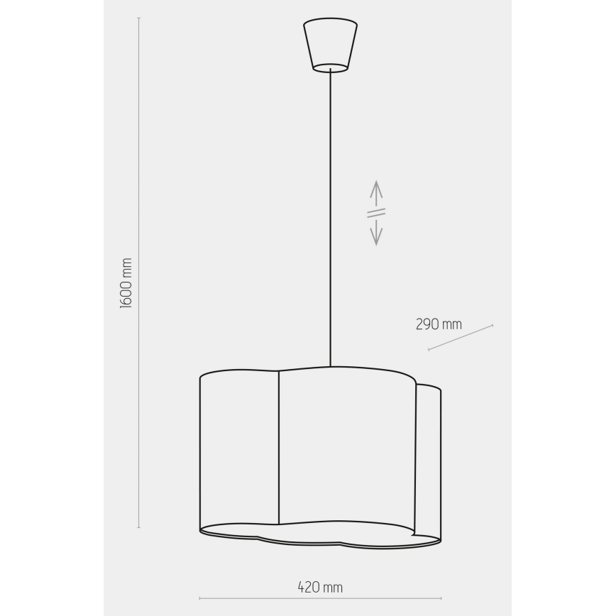 Hängande takkrona på ett snöre för barn  CLOUD 1xE27/25W/230V blå