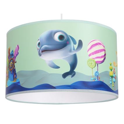Hängande takkrona på ett snöre för barn  DOLPHIN 1xE27/60W/230V