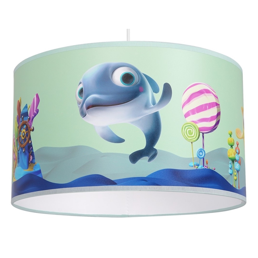 Hängande takkrona på ett snöre för barn  DOLPHIN 1xE27/60W/230V