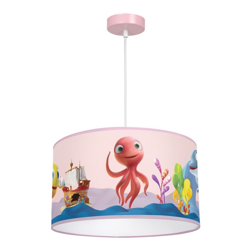 Hängande takkrona på ett snöre för barn  OCTOPUS 1xE27/60W/230V