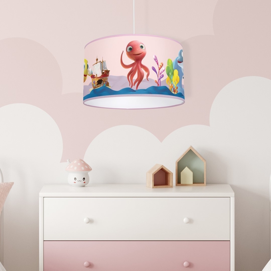 Hängande takkrona på ett snöre för barn  OCTOPUS 1xE27/60W/230V