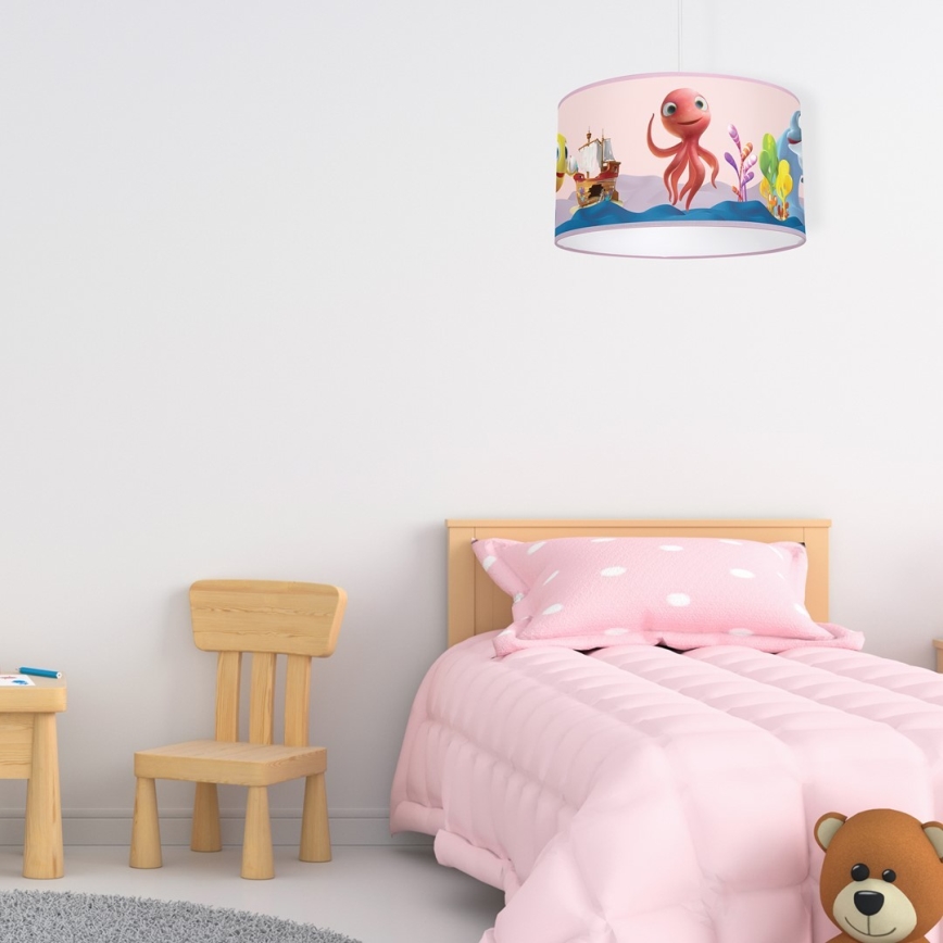 Hängande takkrona på ett snöre för barn  OCTOPUS 1xE27/60W/230V