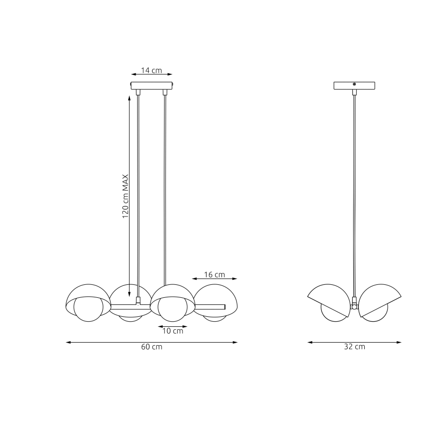 Hänglampa BOOM på kabel 4xG9/8W/230V beige