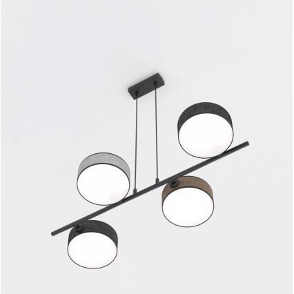 Hänglampa DRUMZ med kabel 4xE14/10W/230V svart/brun/grå