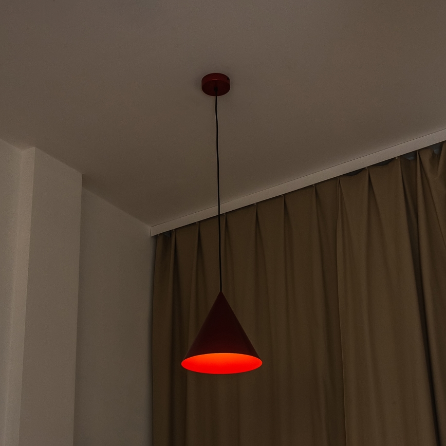 Hänglampa ETNA II med sladd, 1xE27/15W/230V, Ø 25 cm, röd