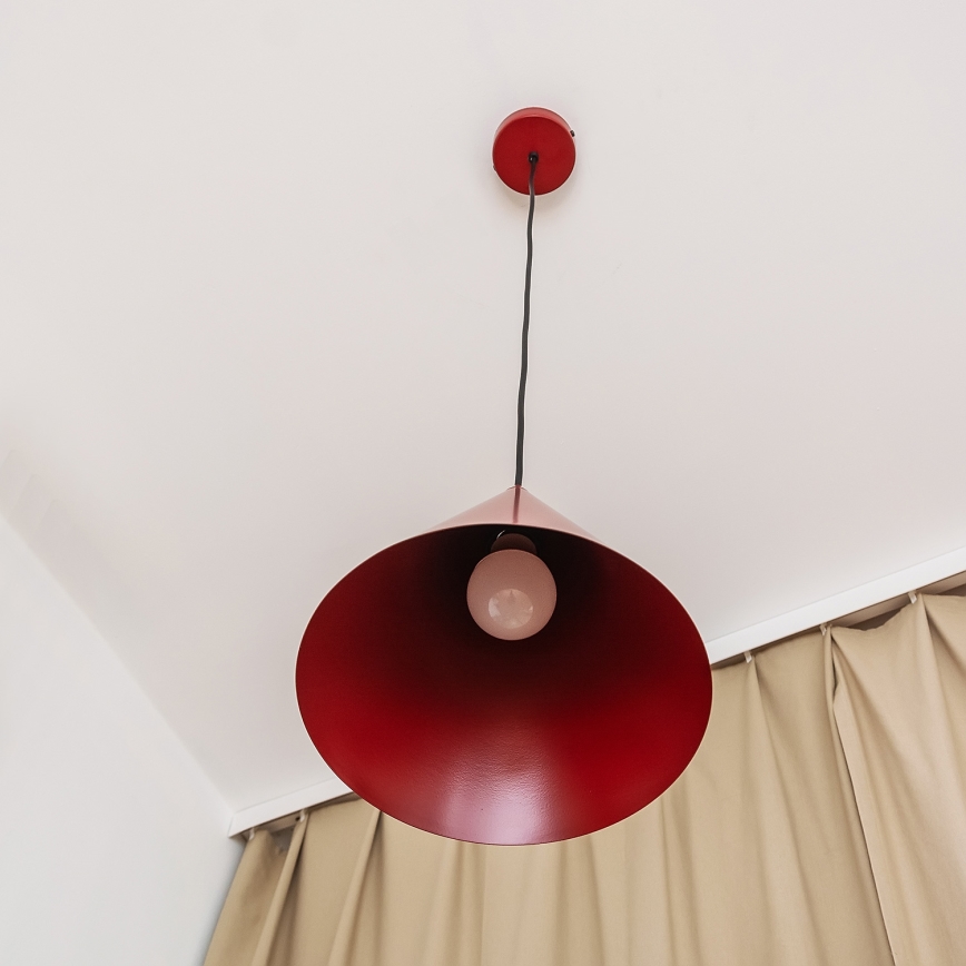 Hänglampa ETNA II med sladd, 1xE27/15W/230V, Ø 25 cm, röd