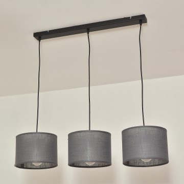 Hänglampa med kabel ALBA 3xE27/15W/230V grå