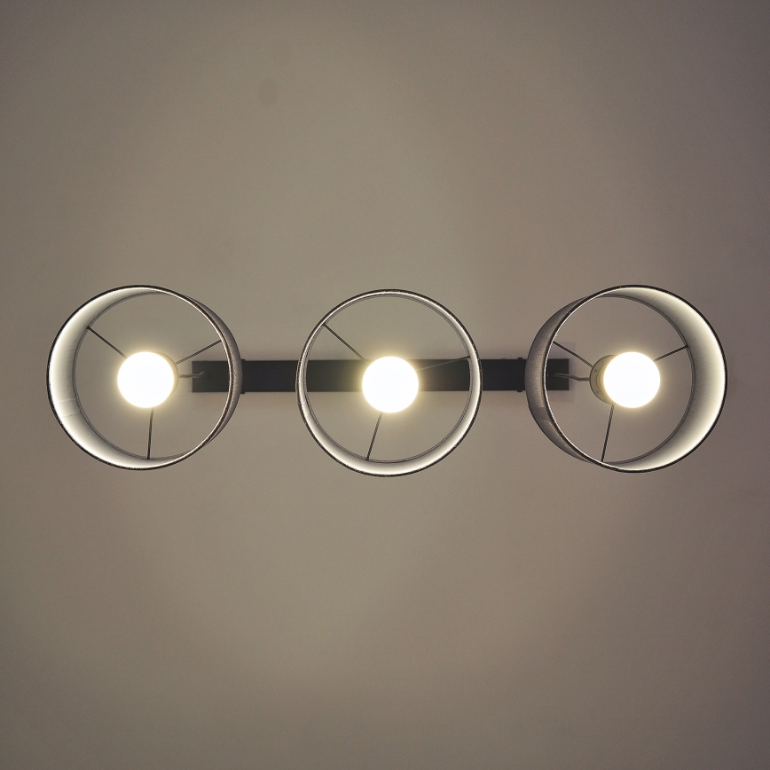 Hänglampa med kabel ALBA 3xE27/15W/230V grå