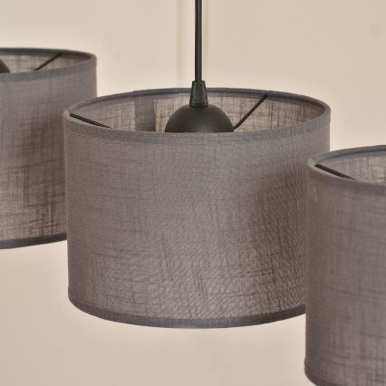 Hänglampa med kabel ALBA 3xE27/15W/230V grå
