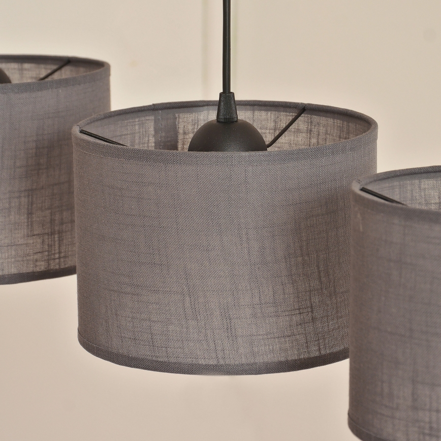 Hänglampa med kabel ALBA 3xE27/15W/230V grå