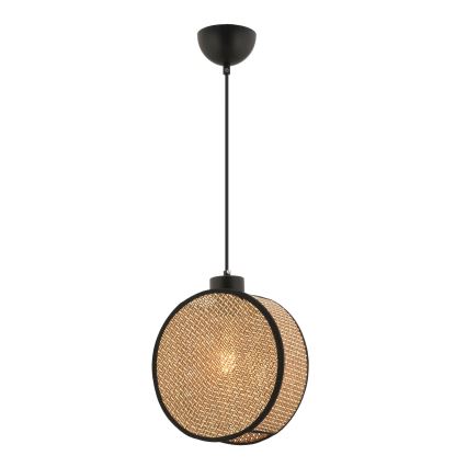 Hänglampa med kabel DRUM 1xE27/60W/230V brun/svart