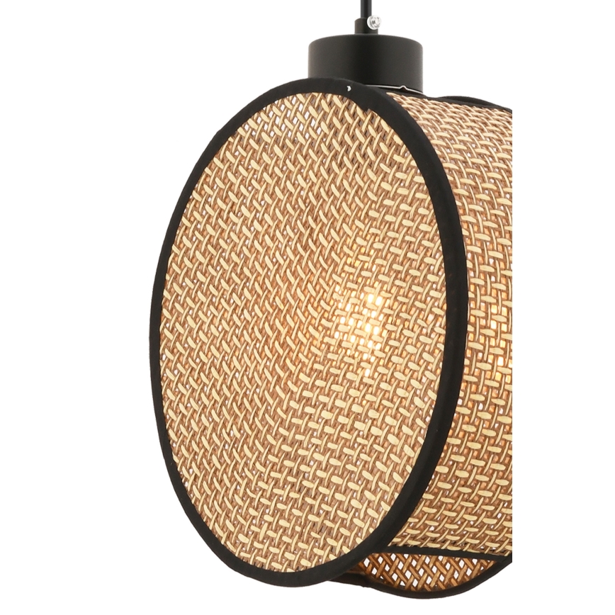 Hänglampa med kabel DRUM 1xE27/60W/230V brun/svart