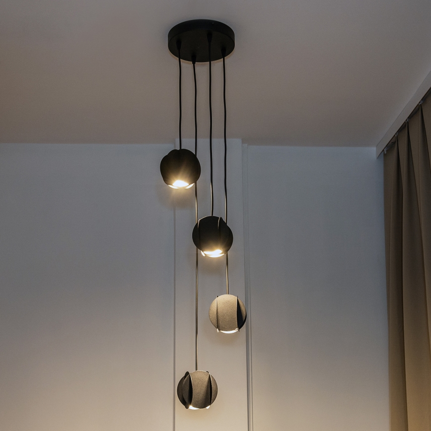 Hänglampa med kabel GAMBIT 4xGU10/10W/230V svart