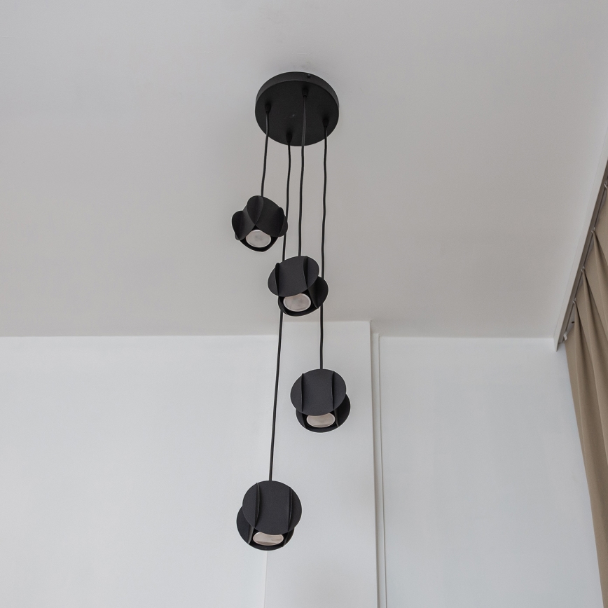 Hänglampa med kabel GAMBIT 4xGU10/10W/230V svart