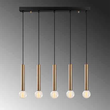 Hänglampa med kabel TEMPO 5xE27/40W/230V, guld