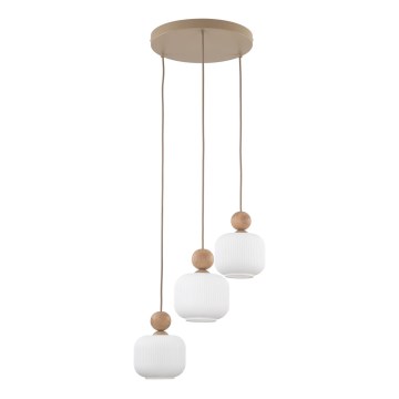 Hänglampa med sladd BALLO 3xE14/10W/230V beige