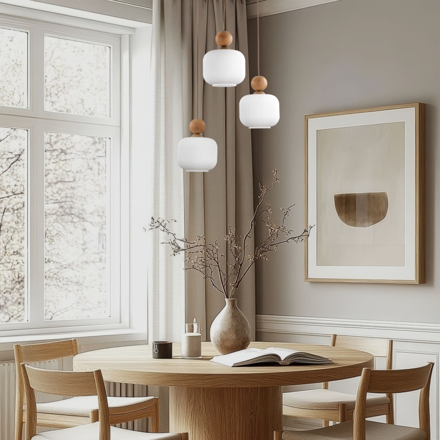 Hänglampa med sladd BALLO 3xE14/10W/230V beige