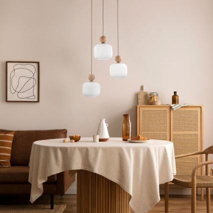 Hänglampa med sladd BALLO 3xE14/10W/230V beige