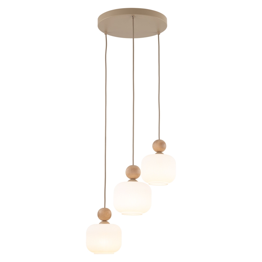 Hänglampa med sladd BALLO 3xE14/10W/230V beige
