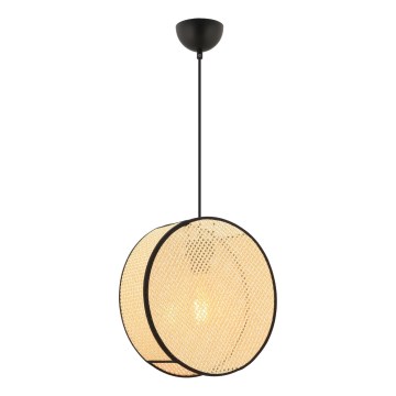 Hänglampa med sladd BIG DRUM 1xE27/60W/230V beige/svart
