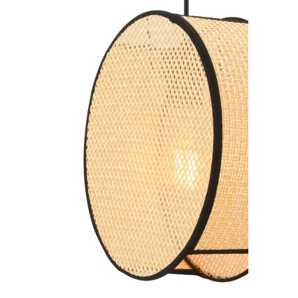 Hänglampa med sladd BIG DRUM 1xE27/60W/230V beige/svart