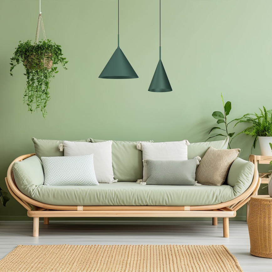 Hänglampa med sladd CAPITAL 1xGX53/15W/230V Ø 32 cm, grön