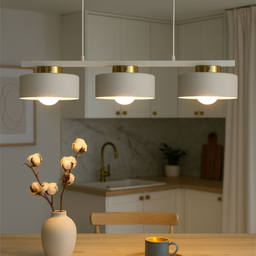 Hänglampa med sladd IGNIA 3xE27/60W/230V, vit