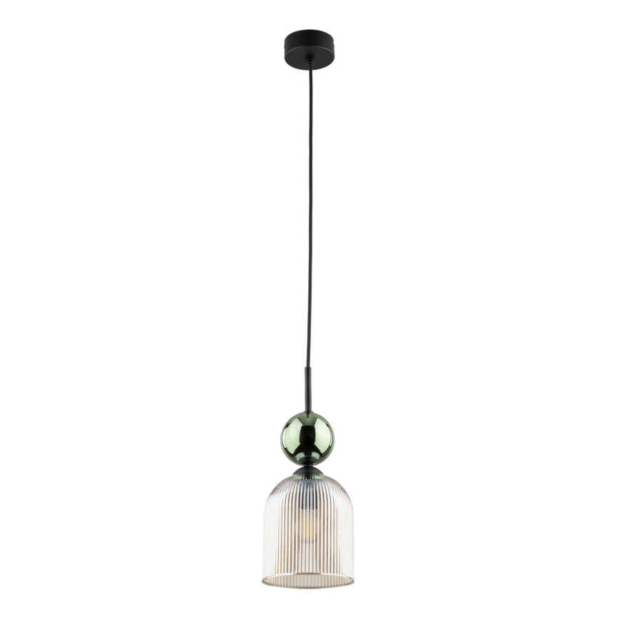 Hänglampa med sladd SOPHIA 1xE14/10W/230V svart/grön/rökbeige