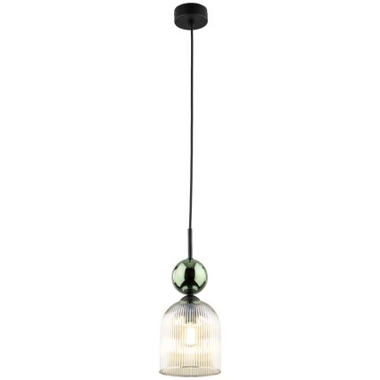 Hänglampa med sladd SOPHIA 1xE14/10W/230V svart/grön/rökbeige