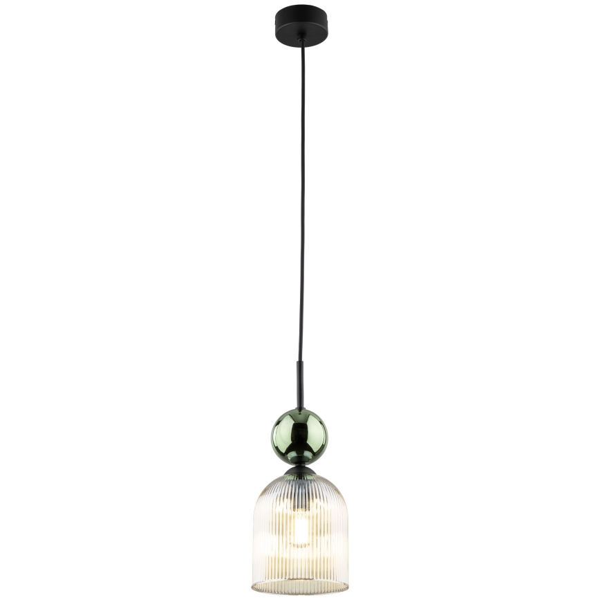 Hänglampa med sladd SOPHIA 1xE14/10W/230V svart/grön/rökbeige