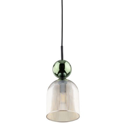 Hänglampa med sladd SOPHIA 1xE14/10W/230V svart/grön/rökbeige