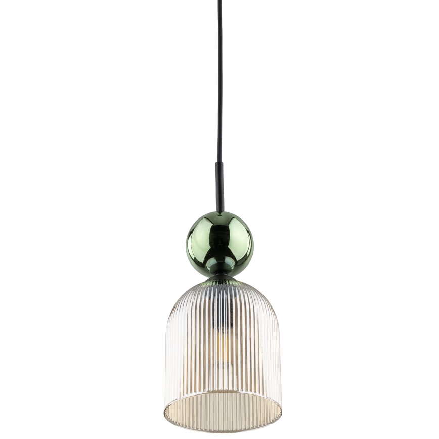 Hänglampa med sladd SOPHIA 1xE14/10W/230V svart/grön/rökbeige