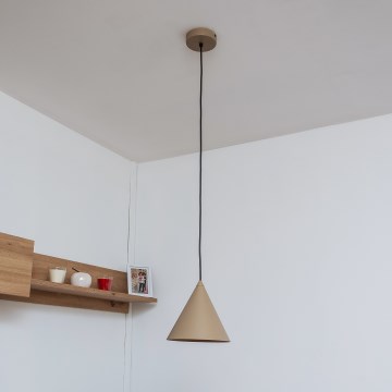 Hänglampa på kabel ETNA 1xE27/15W/230V Ø 18,5 cm beige