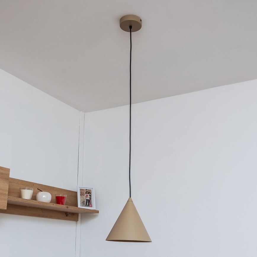 Hänglampa på kabel ETNA II 1xE27/15W/230V Ø 18,5 cm beige