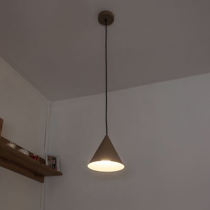 Hänglampa på kabel ETNA II 1xE27/15W/230V Ø 18,5 cm beige