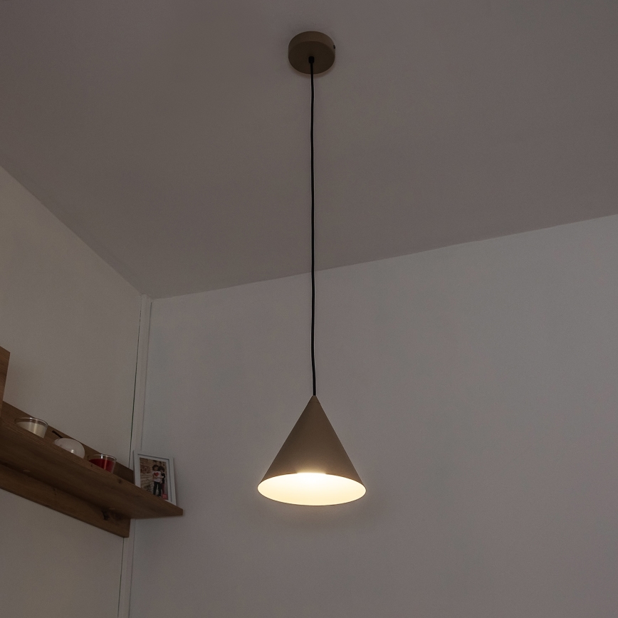 Hänglampa på kabel ETNA II 1xE27/15W/230V Ø 18,5 cm beige
