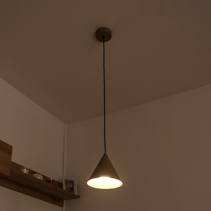 Hänglampa på kabel ETNA II 1xE27/15W/230V Ø 18,5 cm beige