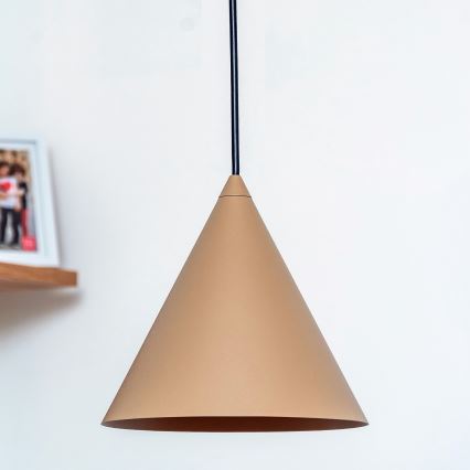 Hänglampa på kabel ETNA II 1xE27/15W/230V Ø 18,5 cm beige