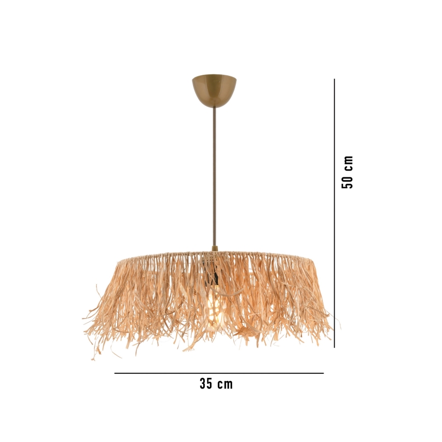 Hänglampa på kabel MARISKA 1xE27/40W/230V raffia
