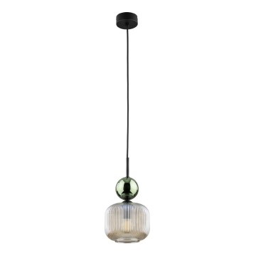 Hänglampa på kabel SOPHIA 1xE14/10W/230V svart/grön/rökbeige